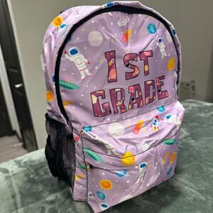 1st Grade Backpack Lavender Space Theme 15in Lightweight Back to School